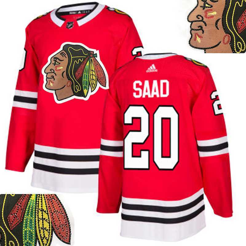 Blackhawks #20 Saad Red With Special Glittery Logo Adidas Jersey,We sell and wholesale Blackhawks #20 Saad Red With Special Glittery Logo Adidas Jersey on line form chian!